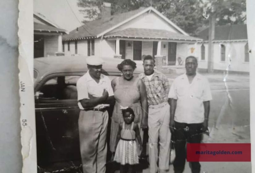 Marita Golden as a little girl with her mother and father who she credits for making her a writer.